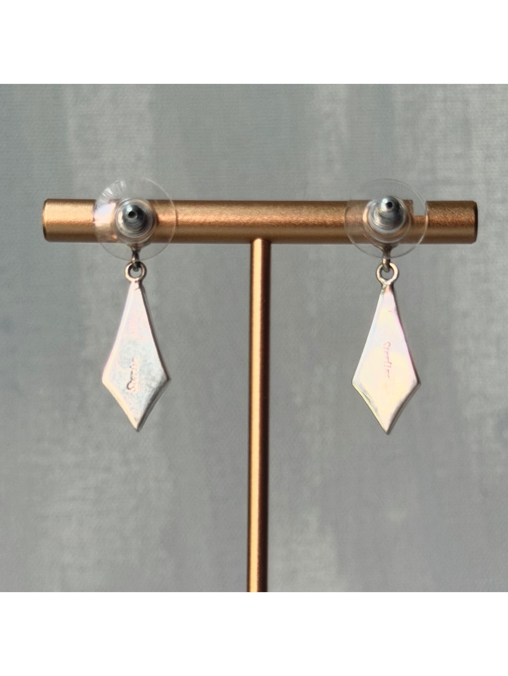 VTG 925 Sterling Sugilite Opal Zuni Style Inlay Earrings - Picture 3 of 6